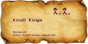 Kindl Kinga névjegykártya